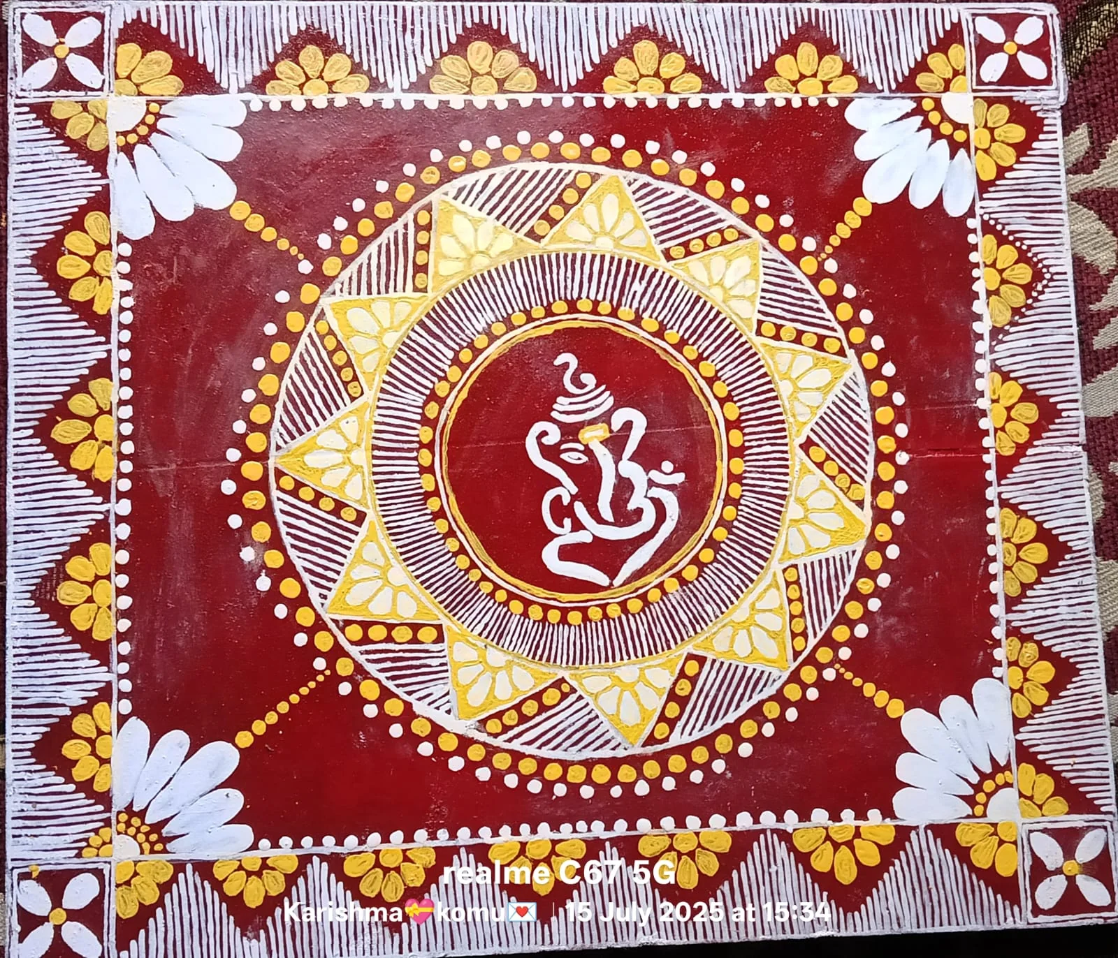 Shree Ganesha Aipan Wall Panel